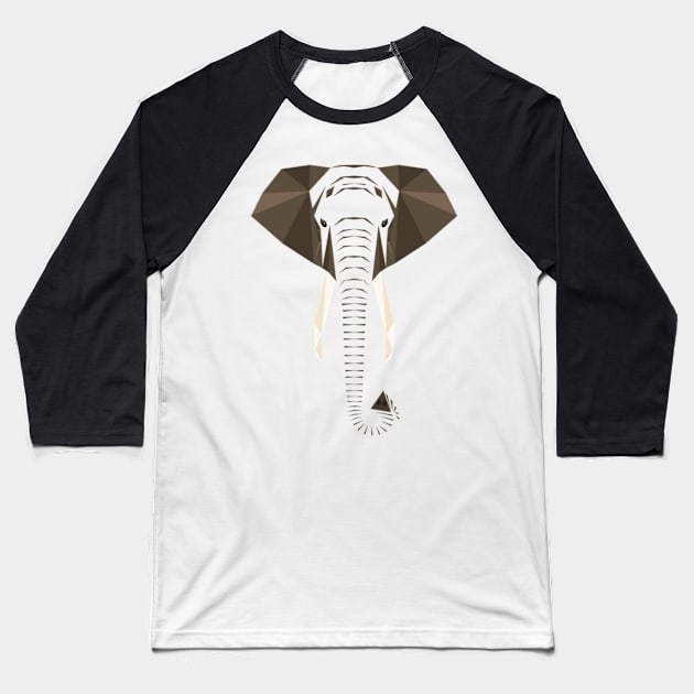 Geometric elephant Baseball T-Shirt by BrechtVdS